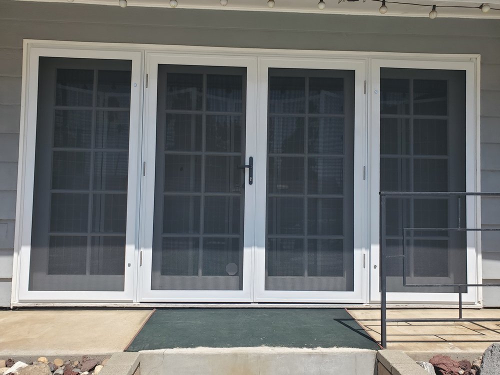 Custom French Security Screen Door Installation