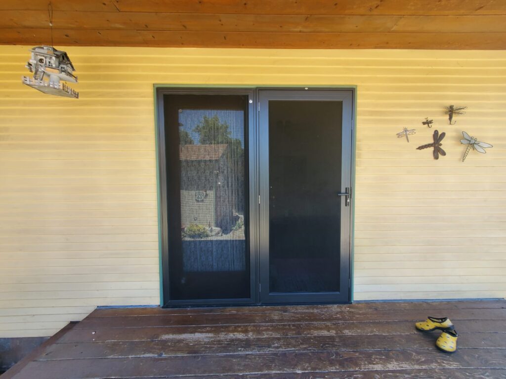 Black Titan Security Screen Door and Crimsafe Security Sliding Door Installation