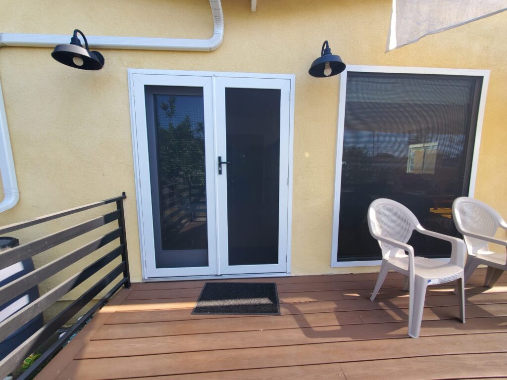 French Security Screen Door and Fixed Security Window Screens in North Hollywood, CA.