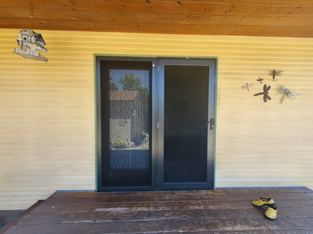 Black Titan Security Screen Door and Crimsafe Security Sliding Door Installation